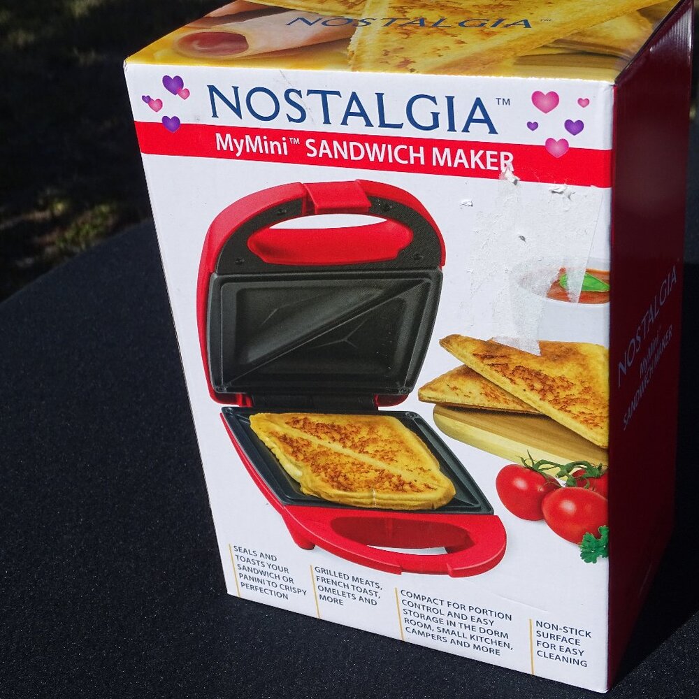 Nostalgia My Mini Sandwich Maker, Red Brand New